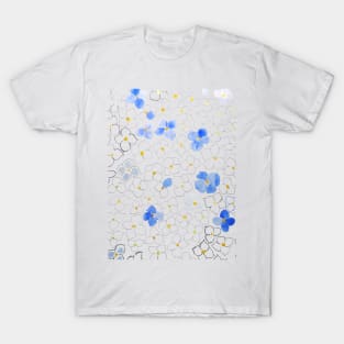 forget me not flower pattern line and watercolor T-Shirt